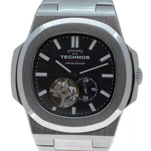 Rare Limited Edition Technos Nautilus 43mm Men's Black Dial SS Watch Ref: T9A62!